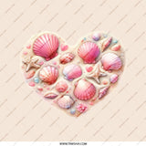Seashell Heart Pocket Mirror, Beachy Cute Mirror, Coastal Style Gift, Ocean Lover Present, Nautical Theme Mirror - Tawshia