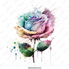 Watercolor Rose Mug, Floral Coffee Mug, Unique Flower Mug, Colorful Rose Design, Gift for Her, Novelty Mug, Rose Lover Gift, Cute Mug - Tawshia