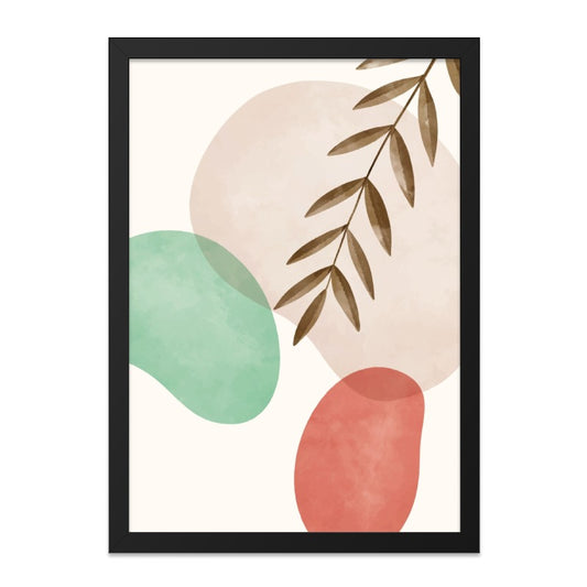 Abstract Shapes Wall Art, Modern Botanical Print, Earth Tones Decor, Minimalist Art, Geometric Wall Decor, Housewarming Gift - Tawshia