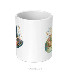 Floral Hat Art Mug, Unique Botanical Gift, Butterfly Garden Coffee Cup, Spring Design Drinkware, Whimsical Tea Mug, Artistic Ceramic Mug - Tawshia