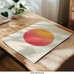 Minimalist Sun Photographic Print, Gradient Circle Art, Modern Wall Decor, Abstract Sunset, Home Decor, Contemporary Art Print, Wall Art - Tawshia