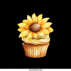 Sunflower Cupcake Pocket Mirror, Floral Mirror, Cute Pocket Mirror, Makeup Mirror, Gift for Her, Compact Mirror, Travel Mirror - Tawshia