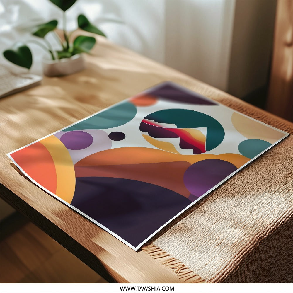Abstract Mountain Photographic Print, Modern Art Print, Colorful Circle Art, Home Decor, Wall Art Print, Unique Gift Idea - Tawshia