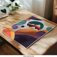 Abstract Mountain Photographic Print, Modern Art Print, Colorful Circle Art, Home Decor, Wall Art Print, Unique Gift Idea - Tawshia