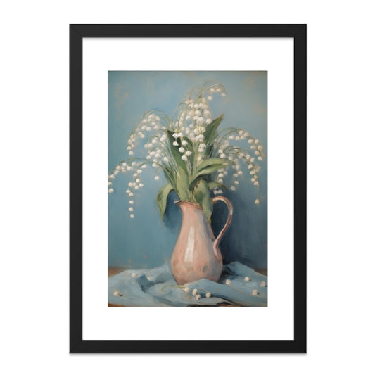 Lily of the Valley Wall Art, Floral Still Life Print, Vintage Flower Painting, Pastel Home Decor, Botanical Artwork, Spring Wall Decor - Tawshia