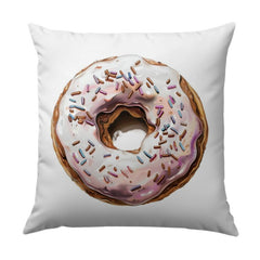 Donut Pillow, Foodie Decor, Sweet Treat Cushion, Colorful Sprinkles, Dessert Throw Pillow, Bakery Inspired, Novelty Pillow - Tawshia