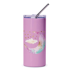 Moon and Stars Tumbler, Celestial Tumbler, Watercolor Moon Tumbler, Dreamy Tumbler, Gift For Her, Cute Tumbler, Travel Mug - Tawshia
