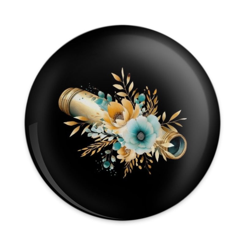 Floral Telescope Pinback Button, Astronomy Gift, Celestial Button, Space Lover Gift, Unique Accessories, Science Teacher Gift - Tawshia