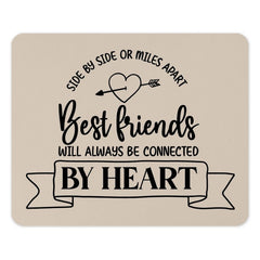 Best Friends Mouse Pad, Friendship Gift, Long Distance Friends, Connected By Heart, Office Decor, Custom Mousepad, Cute Gift Idea - Tawshia