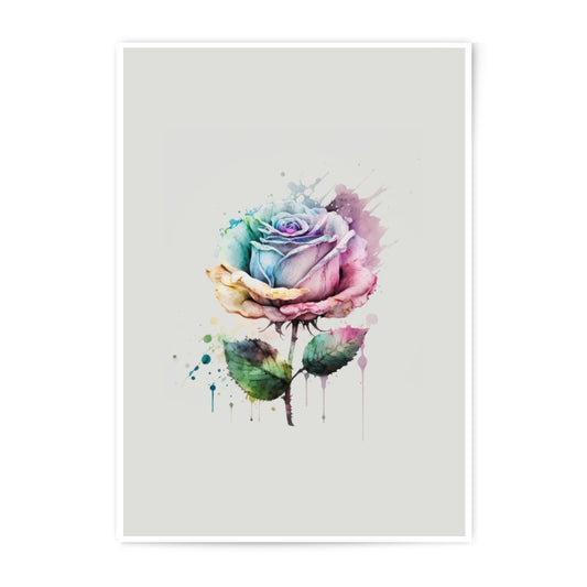 Watercolor Rose Photographic Prints, Floral Wall Art, Colorful Rose Decor, Modern Flower Print, Home Decor, Gift Idea (134 characters) - Tawshia