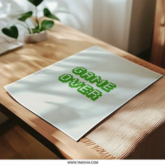 Game Over Photographic Prints, Pixel Art Print, Retro Gaming Poster, 8 Bit Art, Arcade Decor, Geek Gift, Gamer Wall Art - Tawshia