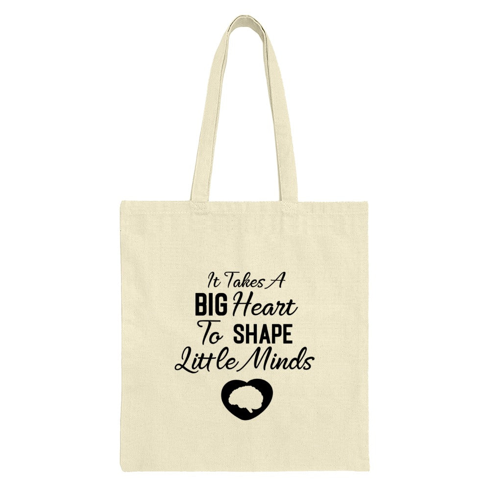 Teacher Appreciation Tote Bag, Big Heart Little Minds, Educator Gift Bag, Teacher Thank You Gift, Inspirational Tote Bag for Teachers - Tawshia
