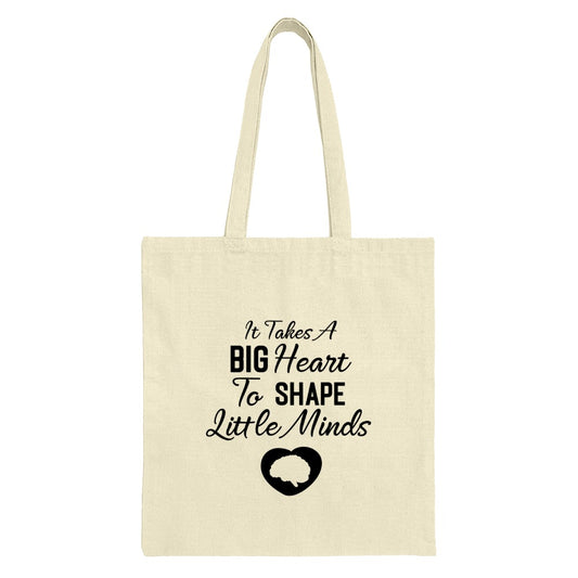 Teacher Appreciation Tote Bag, Big Heart Little Minds, Educator Gift Bag, Teacher Thank You Gift, Inspirational Tote Bag for Teachers - Tawshia