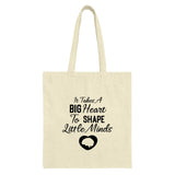 Teacher Appreciation Tote Bag, Big Heart Little Minds, Educator Gift Bag, Teacher Thank You Gift, Inspirational Tote Bag for Teachers - Tawshia