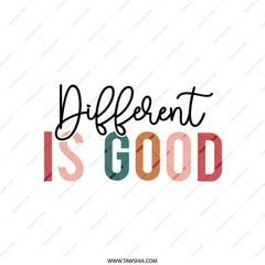 Different Is Good Pillow, Inspirational Quote Throw Pillow, Motivational Home Decor, Positive Affirmation, Colorful Text Design Pillow - Tawshia