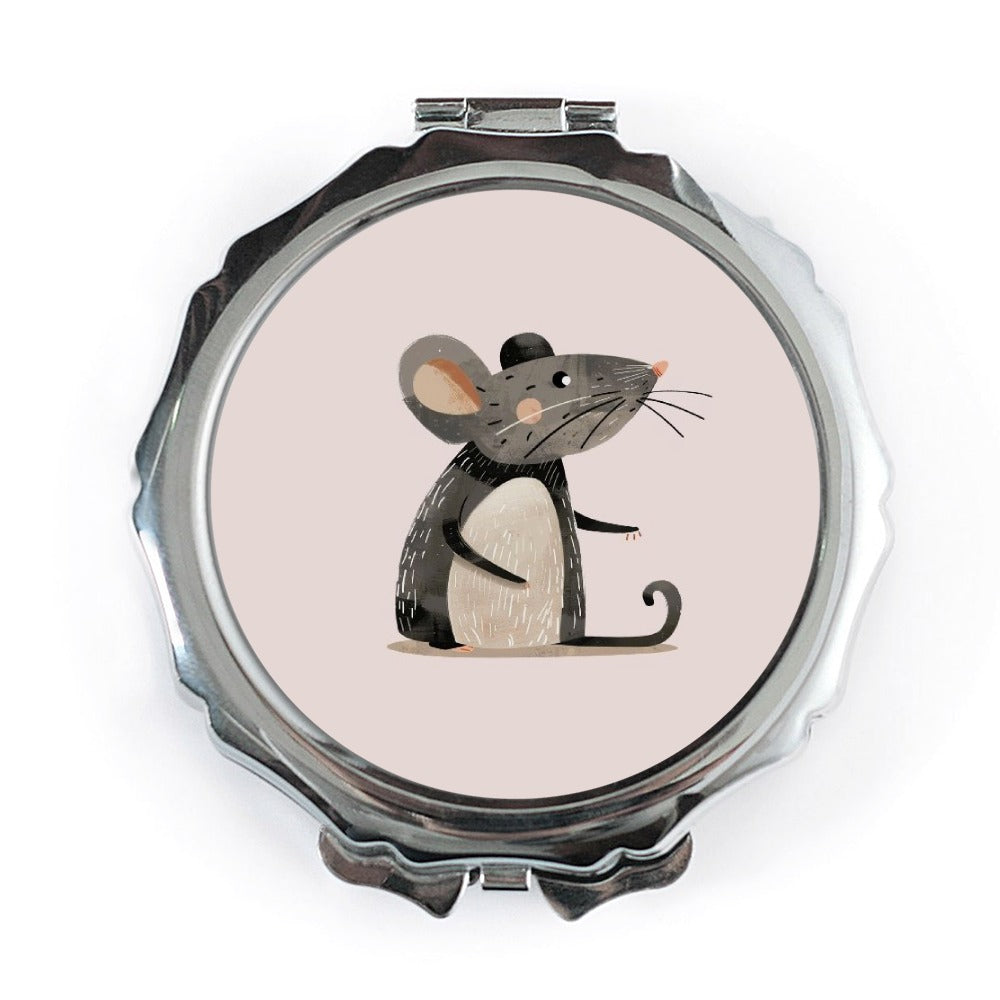 Cute Mouse Pocket Mirror, Cartoon Rat Compact Mirror, Pocket Mirrors, Animal Lover Gift, Unique Gift for Her, Stylish Pocket Mirror - Tawshia