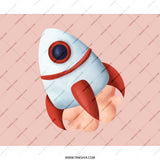 Retro Rocket Mouse Pad, Space Theme Mousepad, Cute Computer Accessories, Office Decor, Desk Mat - Tawshia