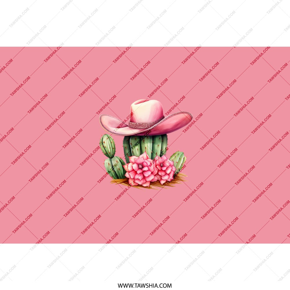 Cactus Cowboy Hat Tumbler, Western Style, Pink Tumbler, Desert Vibes, Cowgirl Tumbler, Gift For Her, Boho Chic, Trendy Tumbler - Tawshia