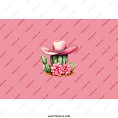 Cactus Cowboy Hat Tumbler, Western Style, Pink Tumbler, Desert Vibes, Cowgirl Tumbler, Gift For Her, Boho Chic, Trendy Tumbler - Tawshia