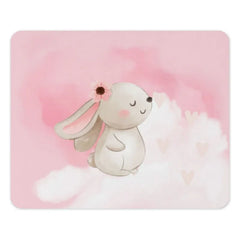 Cute Bunny Mouse Pad, Pink Cloud Mousepad, Floral Bunny Computer Mat, Watercolor Bunny Mouse Pad, Girl Bunny Mousepad, Gaming Mouse Pad - Tawshia