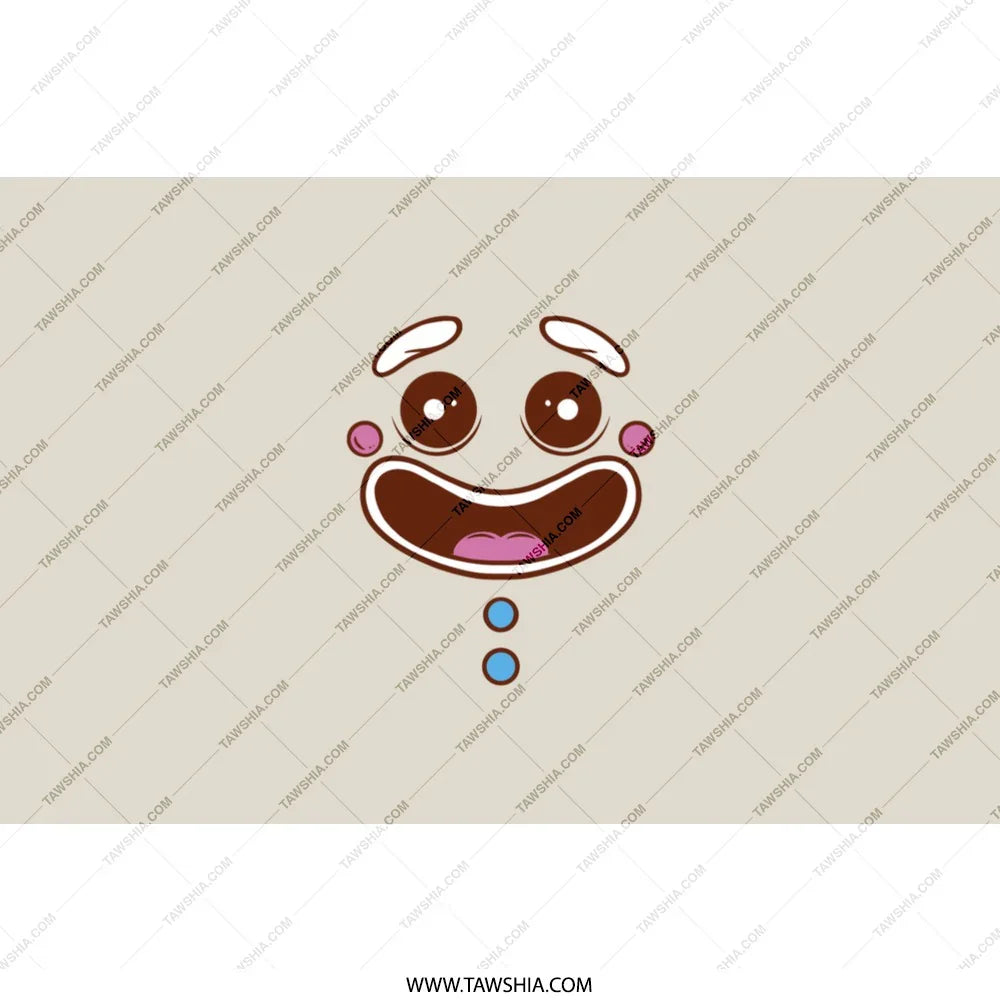 Happy Cartoon Face With Cute Emotion Character product