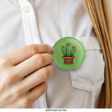 Cactus Pinback Button, Cute Plant Button, Succulent Button, Desert Plant Pin, Cacti Lover Gift, Gardener Gift, Green Aesthetic Button - Tawshia