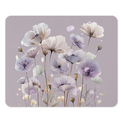 Floral Mouse Pad, Purple Flowers Mousepad, Aesthetic Desk Decor, Computer Accessory, Office Gift, Cute Mouse Pad - Tawshia