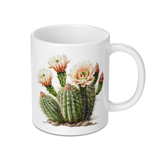 Cactus Flower Mug, Botanical Plant Art, Floral Design Mug, Desert Plant Mug, Garden Lover Gift, Unique Mug Gift, Spring Decor Mug - Tawshia