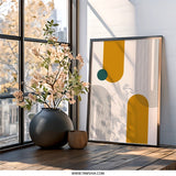 Abstract Geometric Wall Art, Modern Shapes Print, Contemporary Art Decor, Minimalist Art Print, Home Decor, Stylish Wall Art - Tawshia