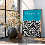 Bauhaus Wall Art, Abstract Print, Modernist Poster, Wavy Lines Art, Home Decor, Office Wall Art, Bauhaus Decor, Minimalist Print - Tawshia