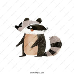 Cute Raccoon Pillow, Cartoon Animal Cushion, Kids Room Decor, Playful Pillow, Nursery Gift, Raccoon Lover Present - Tawshia