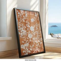 Floral Wall Art Print, Botanical Art Print, Orange Botanical Print, Flower Wall Art, Floral Illustration Art, Minimalist Flower Art - Tawshia