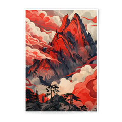 Red Mountain Photographic Print, Abstract Landscape Art, Mountain Art, Wall Decor, Home Decor, Red Art Print - Tawshia
