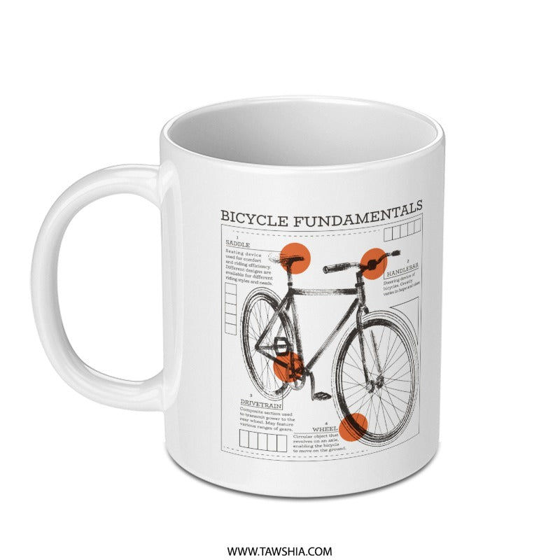 Bicycle Fundamentals Mug Detailed Diagram Product