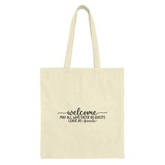 Welcome Guests Tote Bag, Inspirational Quote Bag, Friends Gift, Home Decor Shopping Bag, Reusable Tote Bag, Motivational Tote - Tawshia