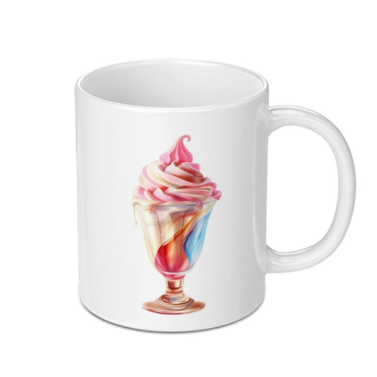 Ice Cream Sundae Mug, Sweet Treat Design, Dessert Lover Gift, Fun Kitchen Decor, Unique Coffee Mug, Foodie Gift, Ice Cream Art Mug - Tawshia