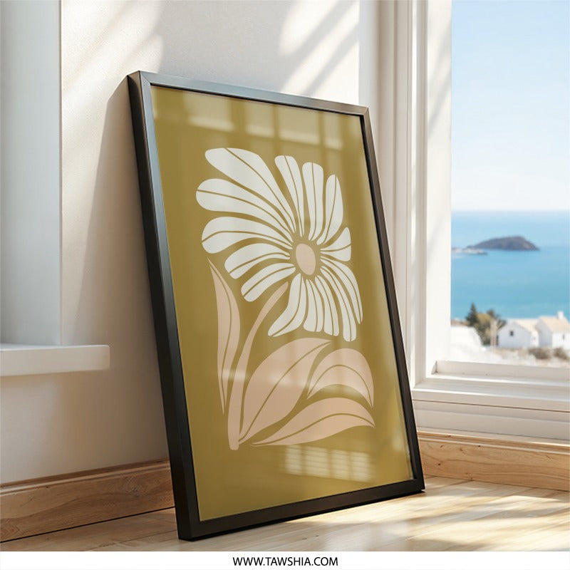 Floral Wall Art, Daisy Print, Modern Flower Art, Botanical Print, Home Decor, Wall Decor, Minimalist Art, Flower Poster (136) - Tawshia