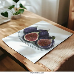 Fig Photographic Print, Food Illustration Art Print, Kitchen Wall Decor, Fruit Still Life, Modern Home Decor - Tawshia