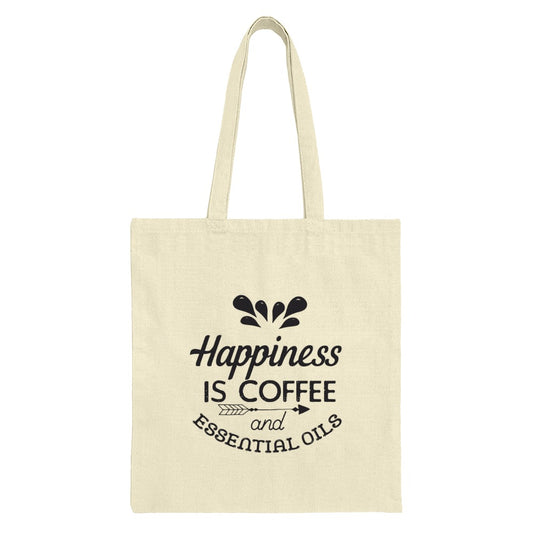 Coffee and Essential Oils Tote Bag, Happiness Tote, Motivational Tote Bag, Gift for Her, Everyday Tote, Reusable Tote - Tawshia