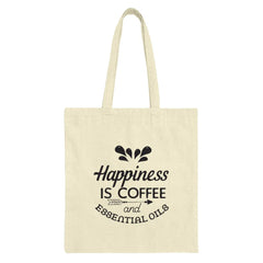 Coffee and Essential Oils Tote Bag, Happiness Tote, Motivational Tote Bag, Gift for Her, Everyday Tote, Reusable Tote - Tawshia