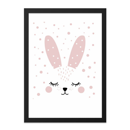 Cute Bunny Wall Art, Nursery Decor, Pink Rabbit Print, Baby Room Art, Kids Room Decor, Animal Illustration, Pastel Colors - Tawshia