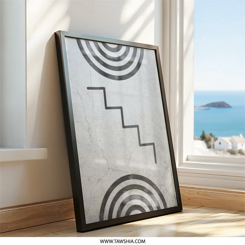 Abstract Wall Art, Geometric Print, Stairs Art, Modern Home Decor, Contemporary Art Print, Minimalist Wall Decor, Arches Print - Tawshia