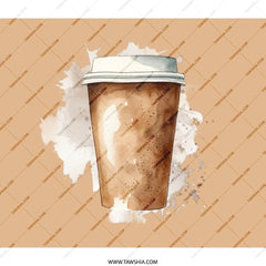 Coffee Cup BackPack, Watercolor Art BackPack, Trendy Coffee Lover BackPack, Coffee Addict BackPack, Stylish BackPack, Unique Design BackPack - Tawshia