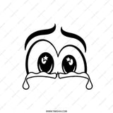 Cartoon Eyes Tote Bag, Kawaii Crying Eyes Handbag, Funny Anime Style Shopping Bag, Unique Emotional Expression Canvas Tote - Tawshia