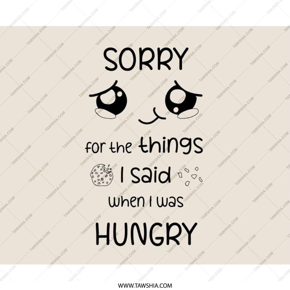 Sorry When Hungry Mouse Pad, Cute Apology Gift, Funny Saying Office Decor, Kawaii Anime Eyes Computer Accessory, Unique Desk Gift - Tawshia