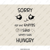 Sorry When Hungry Mouse Pad, Cute Apology Gift, Funny Saying Office Decor, Kawaii Anime Eyes Computer Accessory, Unique Desk Gift - Tawshia
