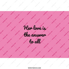 Her Love Is The Answer Tumbler, Inspirational Gift, Quote Tumbler, Pink Tumbler, Affirmation Tumbler, Tumblers With Straw - Tawshia