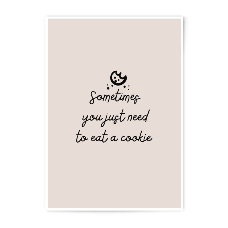 Cookie Quote Photographic Prints, Funny Foodie Art, Eat a Cookie Decor, Minimalist Wall Art, Dessert Lover Gift, Kitchen Prints - Tawshia