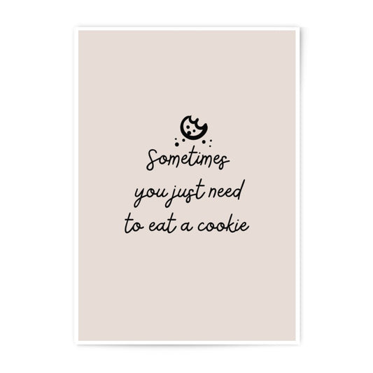 Cookie Quote Photographic Prints, Funny Foodie Art, Eat a Cookie Decor, Minimalist Wall Art, Dessert Lover Gift, Kitchen Prints - Tawshia