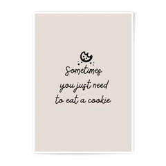 Cookie Quote Photographic Prints, Funny Foodie Art, Eat a Cookie Decor, Minimalist Wall Art, Dessert Lover Gift, Kitchen Prints - Tawshia